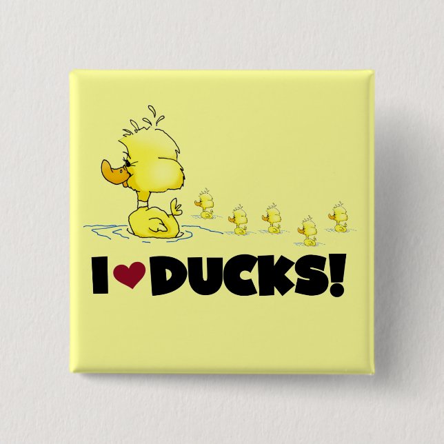 I Love Ducks Tshirts and Gifts 15 Cm Square Badge (Front)
