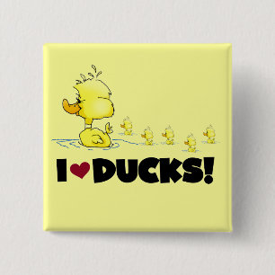 I Love Ducks Tshirts and Gifts 15 Cm Square Badge
