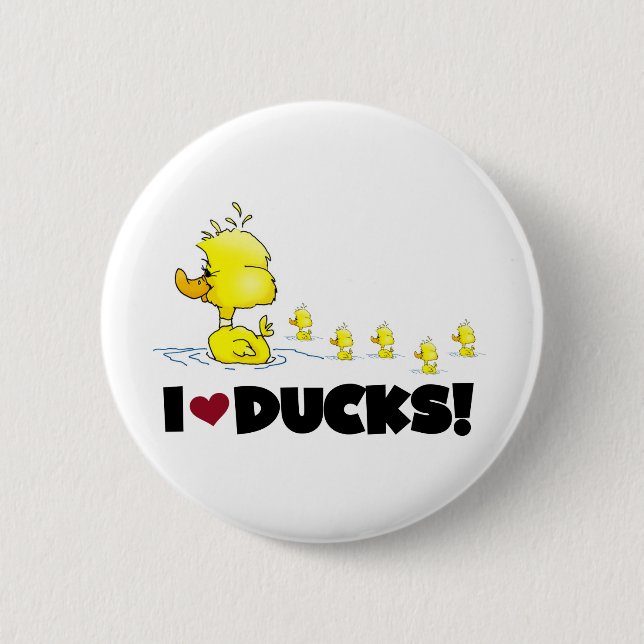I Love Ducks Tshirts and Gifts 6 Cm Round Badge (Front)