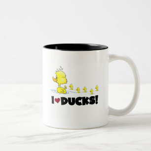 I Love Ducks Tshirts and Gifts Two-Tone Coffee Mug