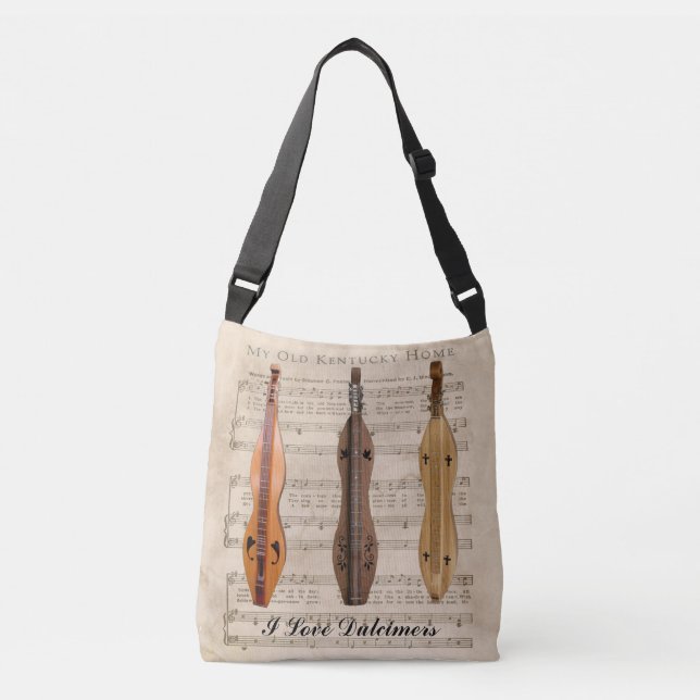 I LOVE  DULCIMERS CROSSBODY BAG (Front)