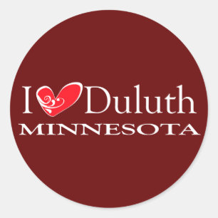 I Love Duluth Minnesota Classic Round Sticker