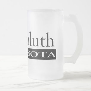 I Love Duluth Minnesota Frosted Glass Beer Mug