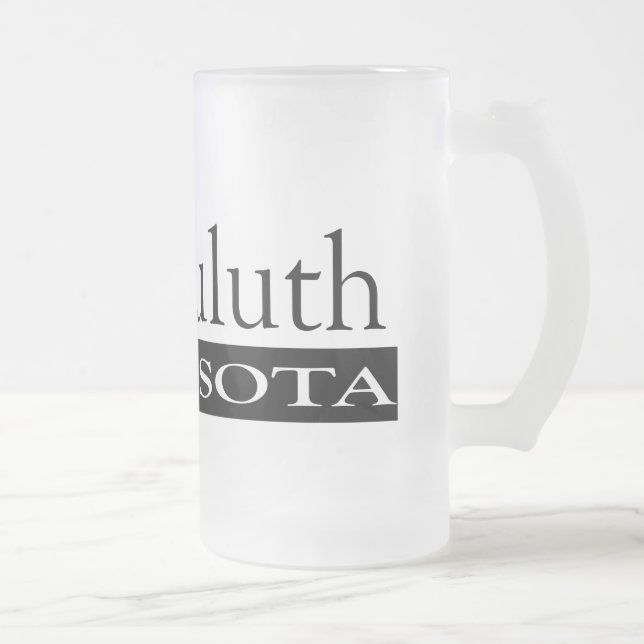 I Love Duluth Minnesota Frosted Glass Beer Mug (Right)