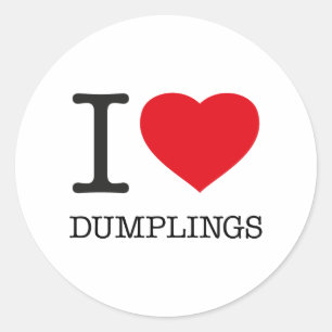 I LOVE DUMPLINGS CLASSIC ROUND STICKER
