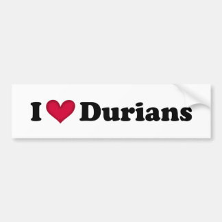 I love durians bumper sticker