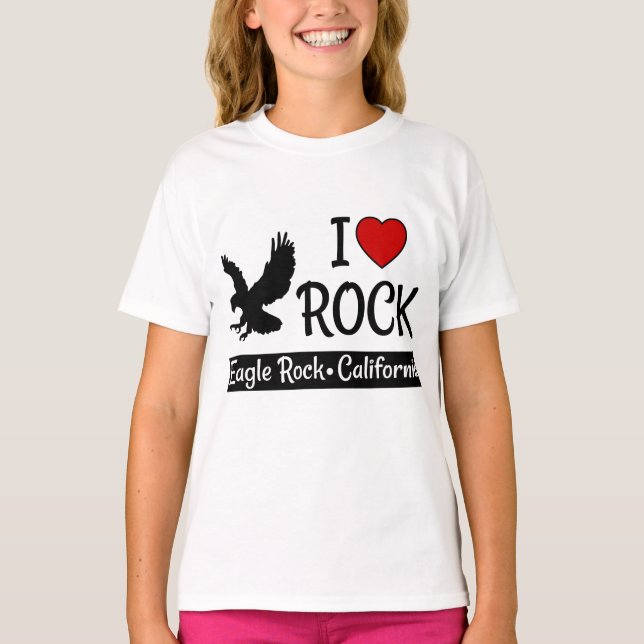 I Love Eagle Rock California Red Heart T-Shirt (Front)