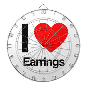 i love earrings dartboard