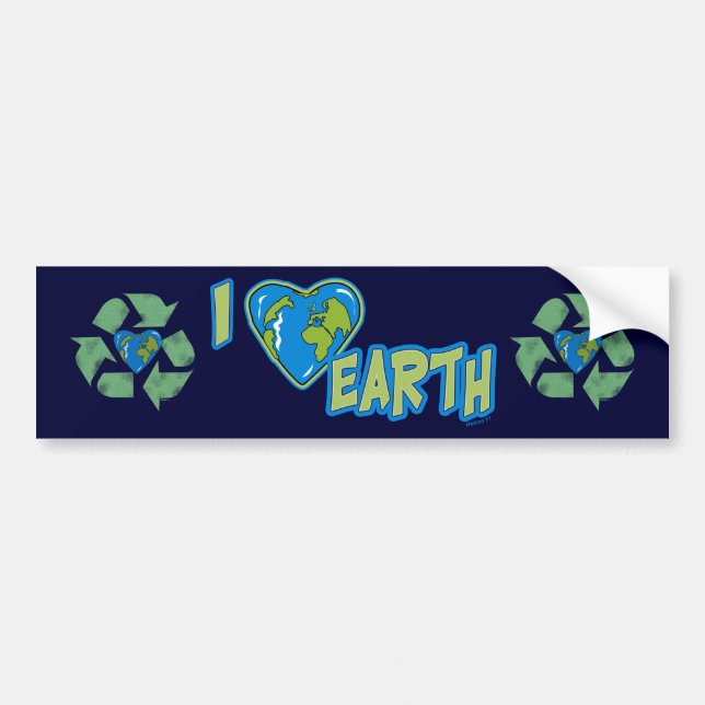 I Love Earth Bumper Sticker (Front)