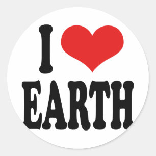 I Love Earth Classic Round Sticker