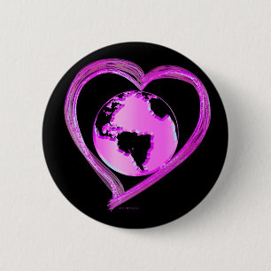 I LOVE EARTH (Pink) Series 6 Cm Round Badge