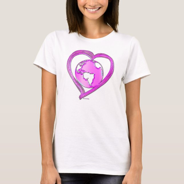 I LOVE EARTH (Pink) Series T-Shirt (Front)