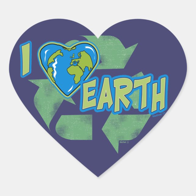 I Love Earth Recycle Sticker (Front)