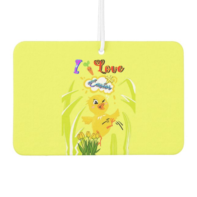 I Love Easter Car Air Freshener (Front)