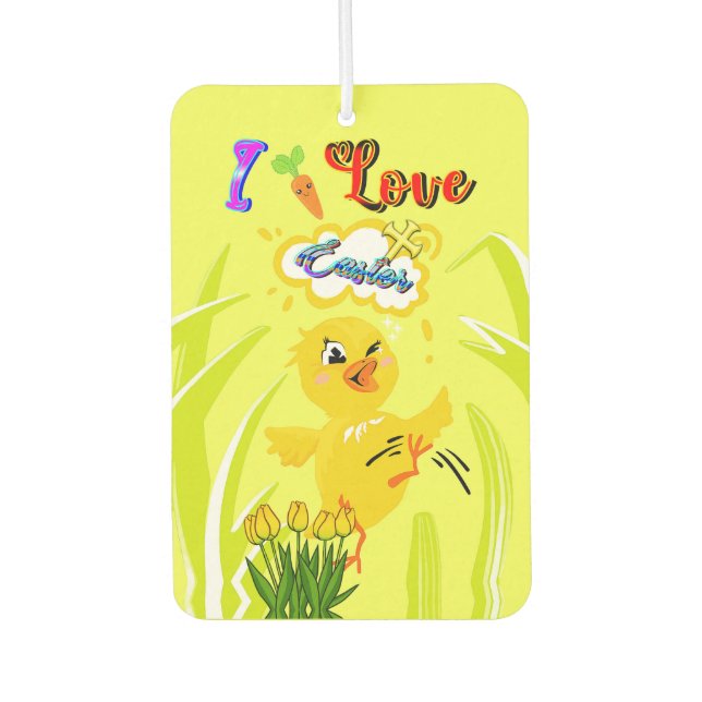 I Love Easter Car Air Freshener (Front)