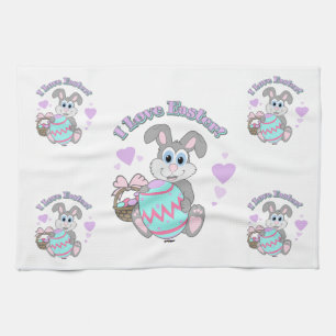 I Love Easter! Easter Bunny Tea Towel