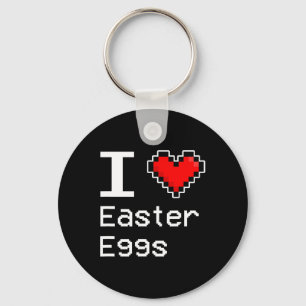 I Love Easter Eggs Key Ring