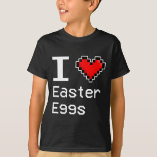 I Love Easter Eggs, Pixel Heart, Retro Gamer  T-Shirt