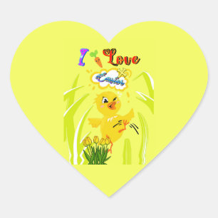 I Love Easter Heart Sticker