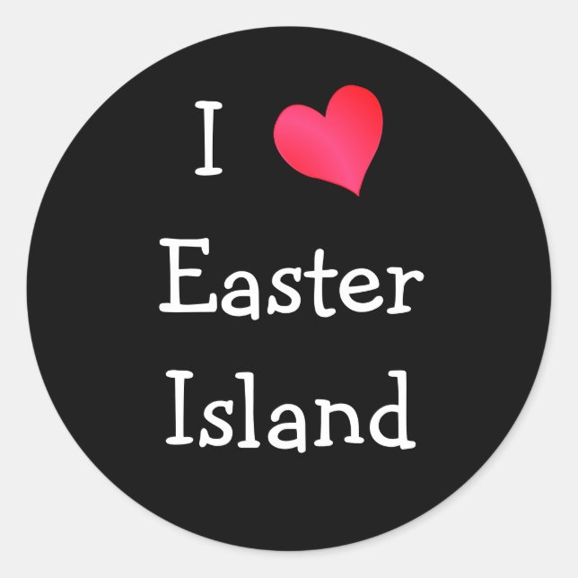 I Love Easter Island Classic Round Sticker (Front)