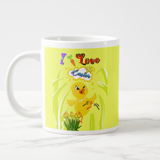 I Love Easter Large Coffee Mug (Left)