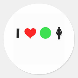 I love easy women classic round sticker
