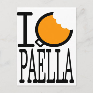 i love eat paella postcard