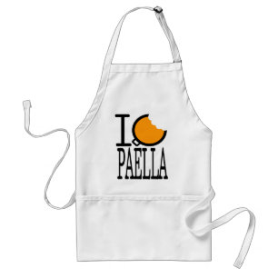 i love eat paella standard apron