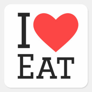 I love eat square sticker