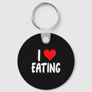 I Love Eating Food - Heart - Key Ring