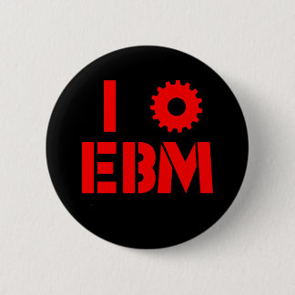 I LOVE EBM Red 6 Cm Round Badge