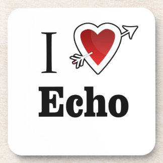 i love echo heart coaster