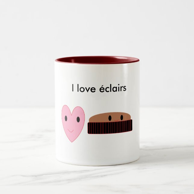 I love éclairs Two-Tone coffee mug (Center)