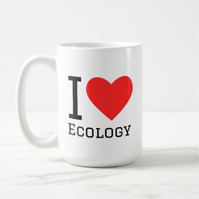 I love ecology square sticker coffee mug (Left)