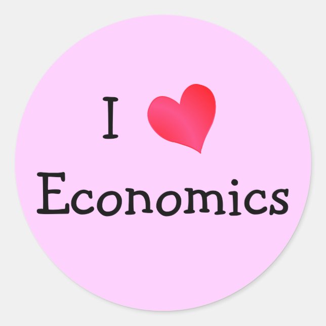 I Love Economics Classic Round Sticker (Front)