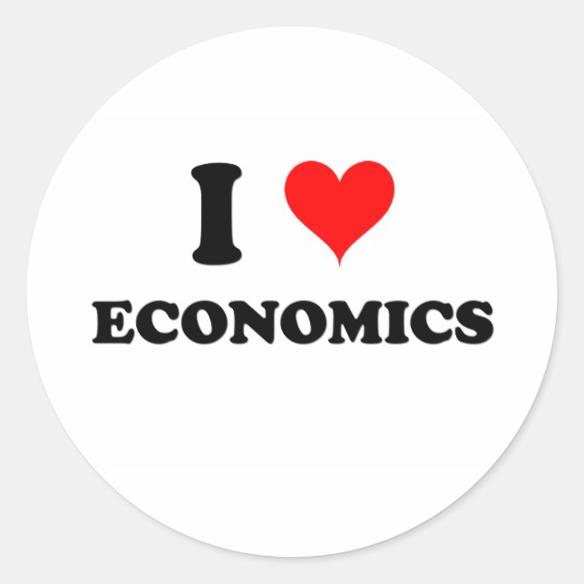 I Love Economics Classic Round Sticker (Front)