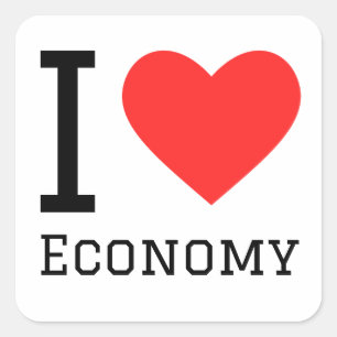 I love economy   square sticker