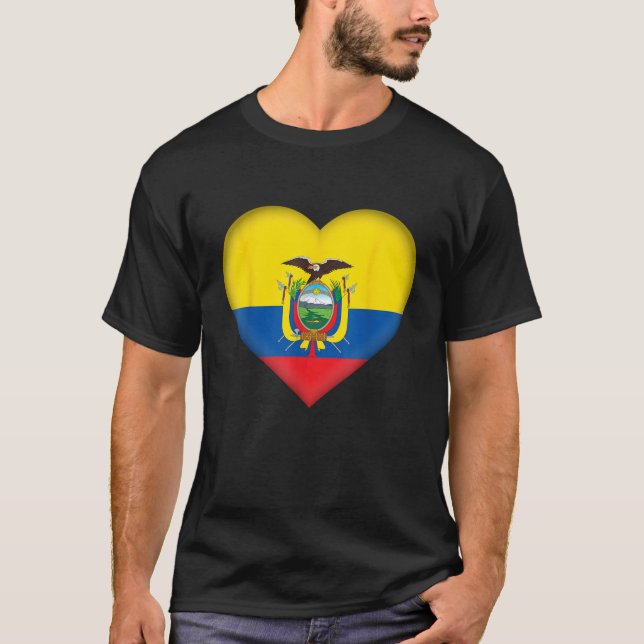 I Love Ecuador Ecuadorian Flag Heart Outfit  T-Shirt (Front)