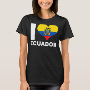 I Love Ecuador Heart Flag Ecuador T-Shirt