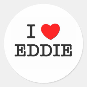 I Love Eddie Classic Round Sticker