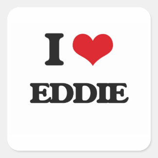 I Love Eddie Square Sticker