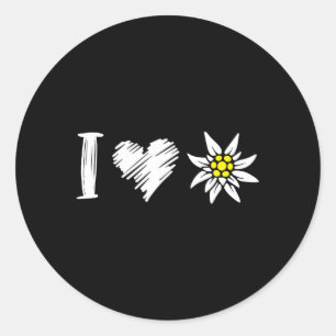I Love Edelweiss The Flower From The Alps For Hiki Classic Round Sticker