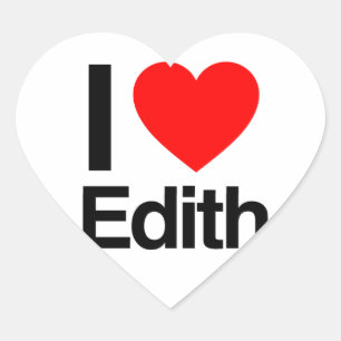 i love edith heart sticker