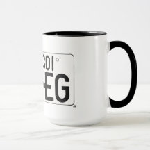 "I Love EG" Japanese License Plate Mug