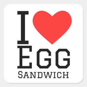 I love egg sandwich square sticker