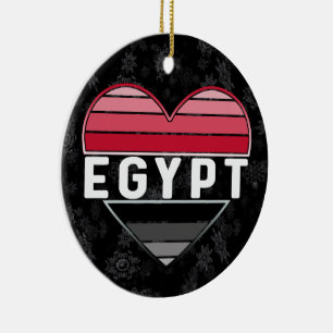 I Love Egypt, Egyptian Heart Ceramic Tree Decoration