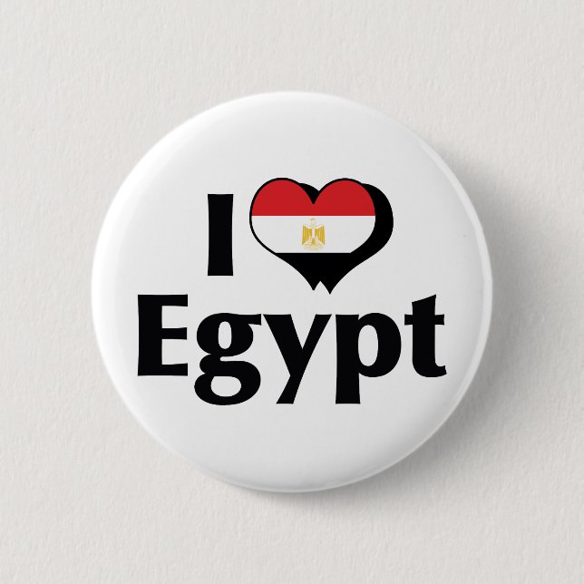 I Love Egypt Flag 6 Cm Round Badge (Front)