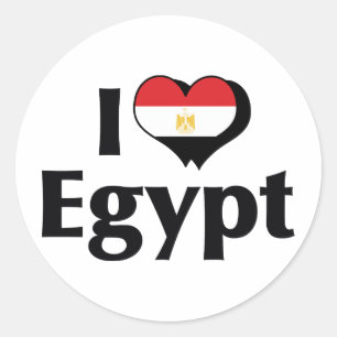 I Love Egypt Flag Classic Round Sticker