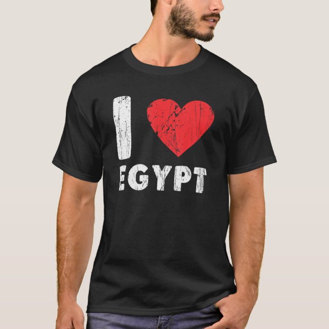 I Love Egypt I Heart Egypt Family Travel Egypt Fla T-Shirt (Front)
