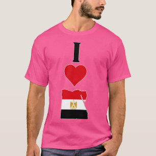 I Love Egypt Vertical I Heart Country Flag Map T-Shirt